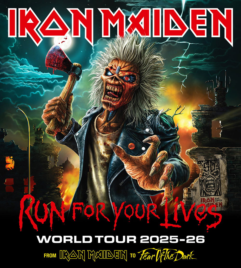 Iron Maiden anuncia turnê "Run for Your Lives" comemorando 50 anos de carreira.