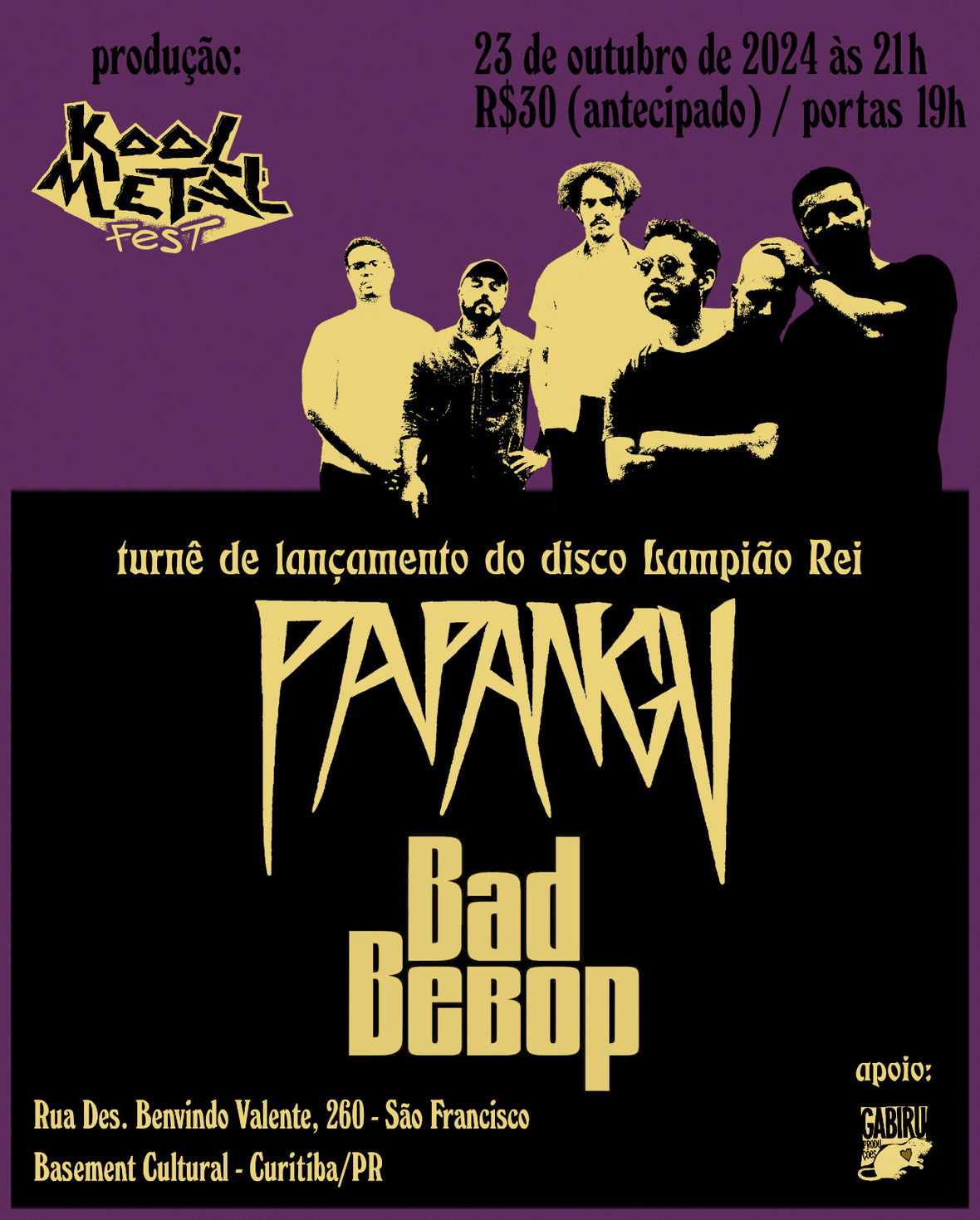 Kool Metal Fest apresenta Papangu e Bad BeBop em Curitiba