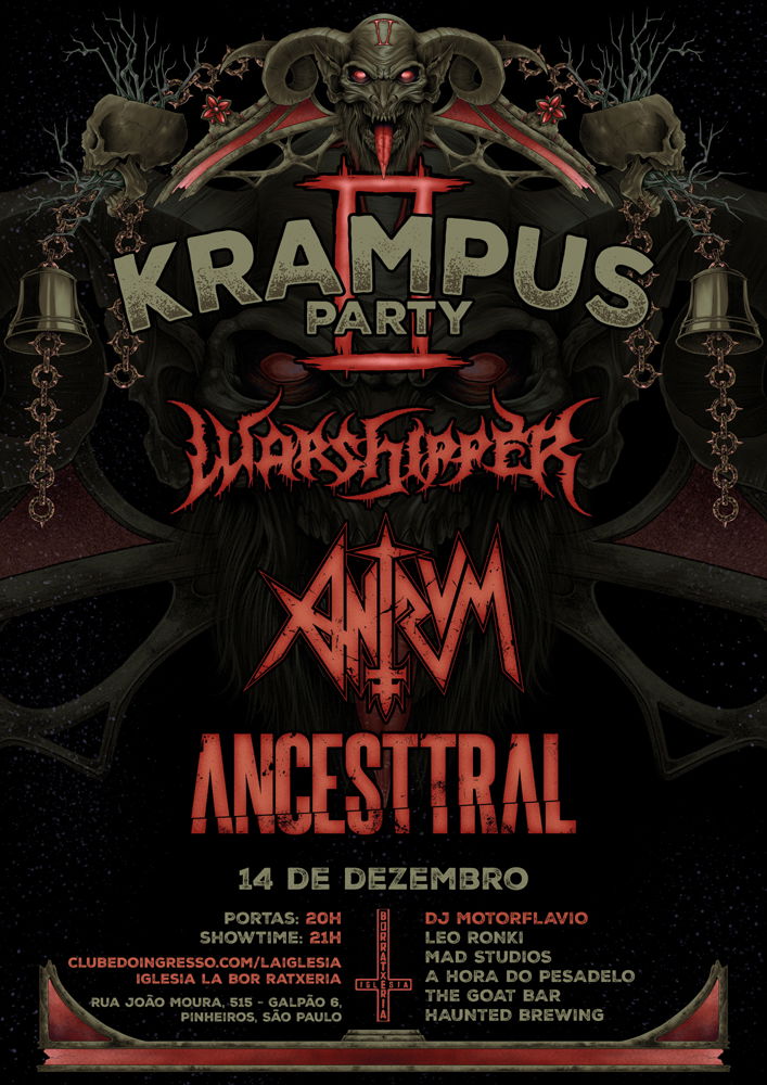 2ª Edição da Krampus Party no La Iglesia (SP) com Antrvm, Ancesttral e Warshipper