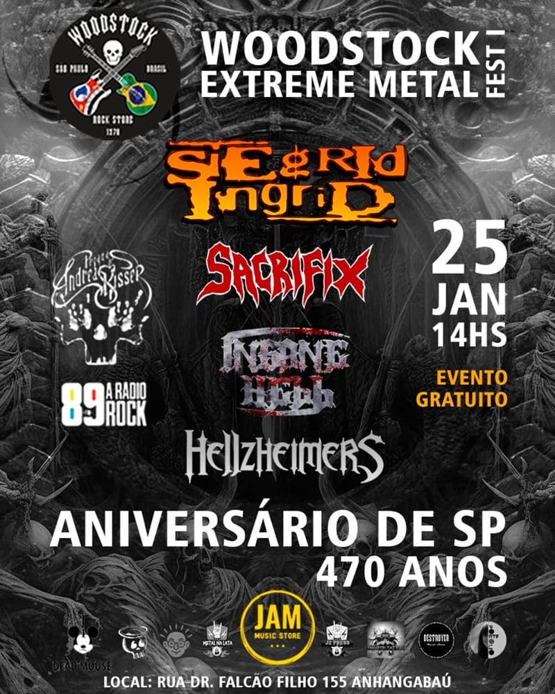 Woodstock Extreme Metal Fest I: Celebre os 470 anos de São Paulo com o melhor do Metal nacional!