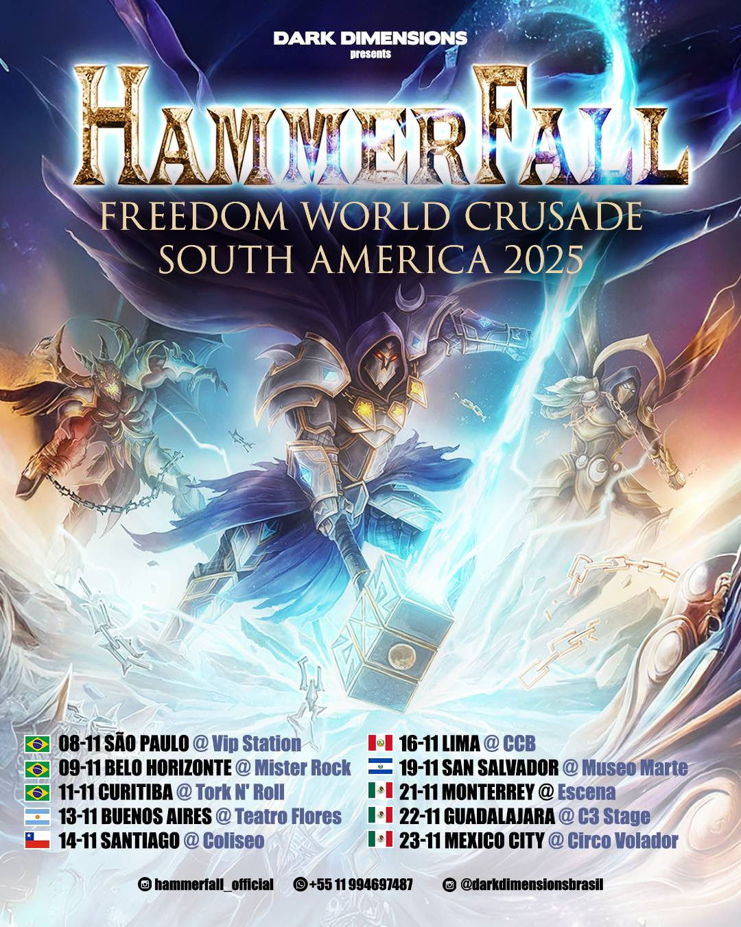 Hammerfall confirma turnê pela América do Sul em novembro!