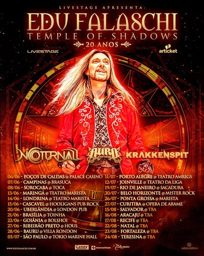 Edu Falaschi anuncia a turnê 'Temple of Shadows in Concert' pelo Brasil em 2025