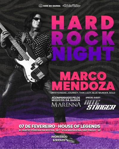Marco Mendoza, lendário baixista do Whitesnake, Journey e Thin Lizzy fará seu primeiro show solo no Brasil em Fevereiro
