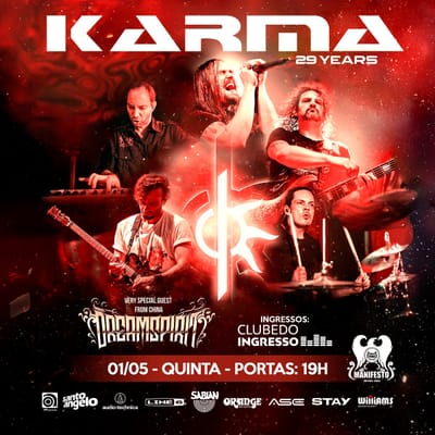 Karma celebra 29 anos de história com retorno aos palcos para show no novo e ampliado Manifesto Bar