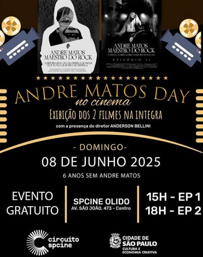 Documentário ‘Andre Matos – Maestro do Rock’ celebra legado do vocalista com exibição gratuita na Circuito Spcine Olido no dia 8 de junho