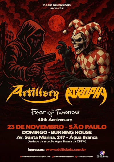 THRASH METAL EM DOSE DUPLA: ARTILLERY E ATROPHY AO VIVO EM SÃO PAULO!!