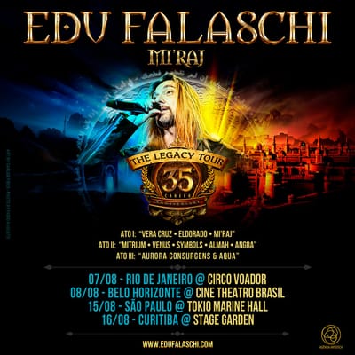 EDU FALASCHI ANUNCIA MI’RAJ & THE LEGACY TOUR; FÃS PODEM VOTAR NO REPERTÓRIO