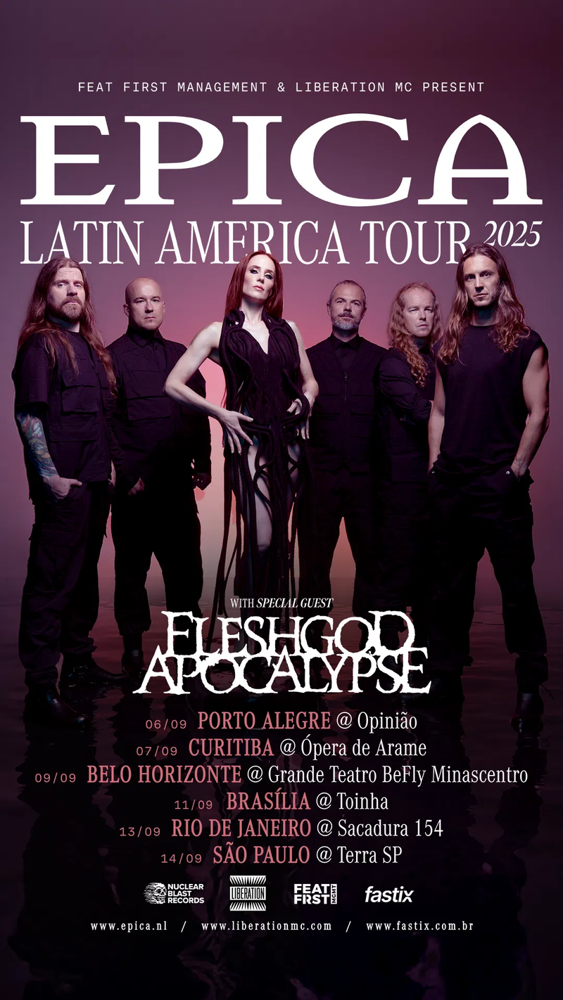 Epica e Fleshgod no Brasil em 2025