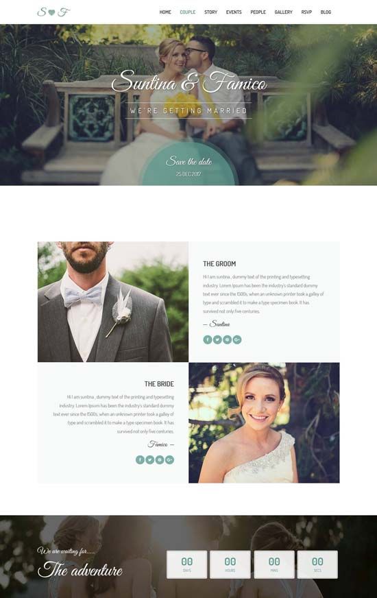 Wedding Site Templates FS Events