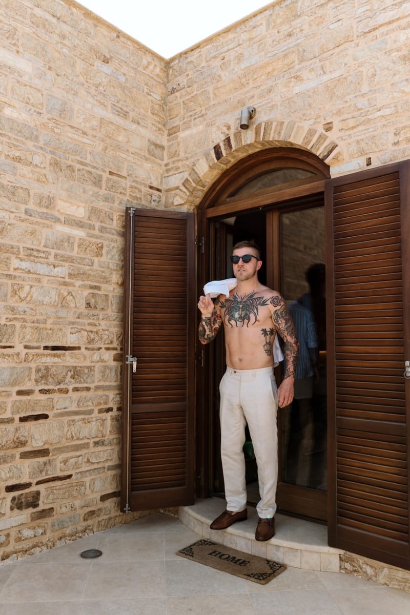 Reni & Jordan Wedding at the Cycladic Gem Villa Ios