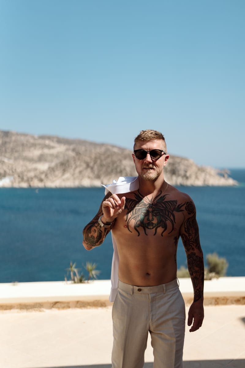 Reni & Jordan Wedding at the Cycladic Gem Villa Ios