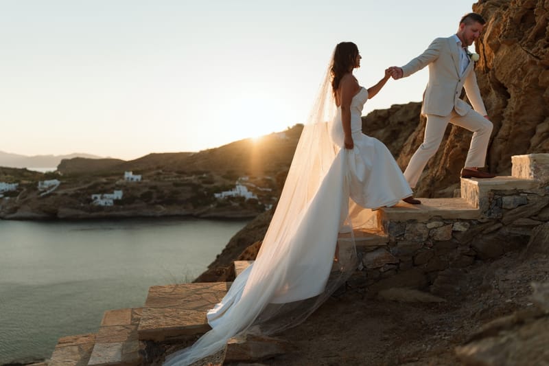 Reni & Jordan Wedding at the Cycladic Gem Villa Ios