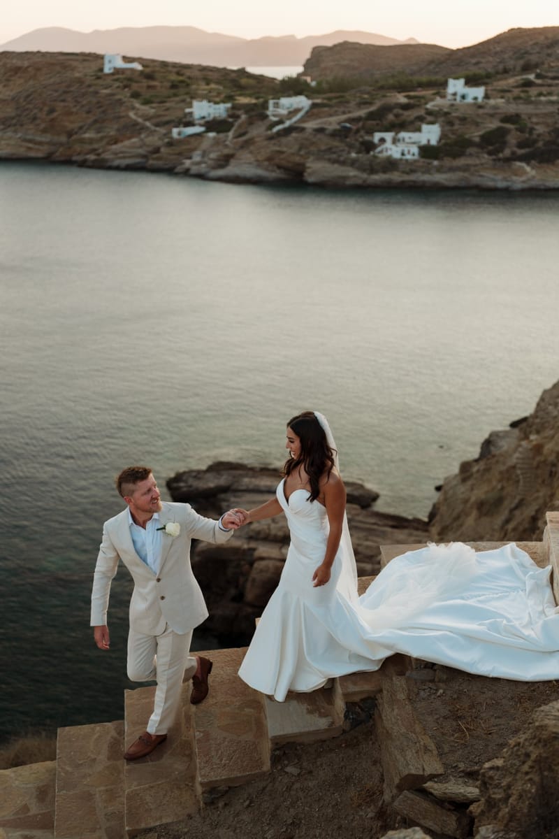 Reni & Jordan Wedding at the Cycladic Gem Villa Ios