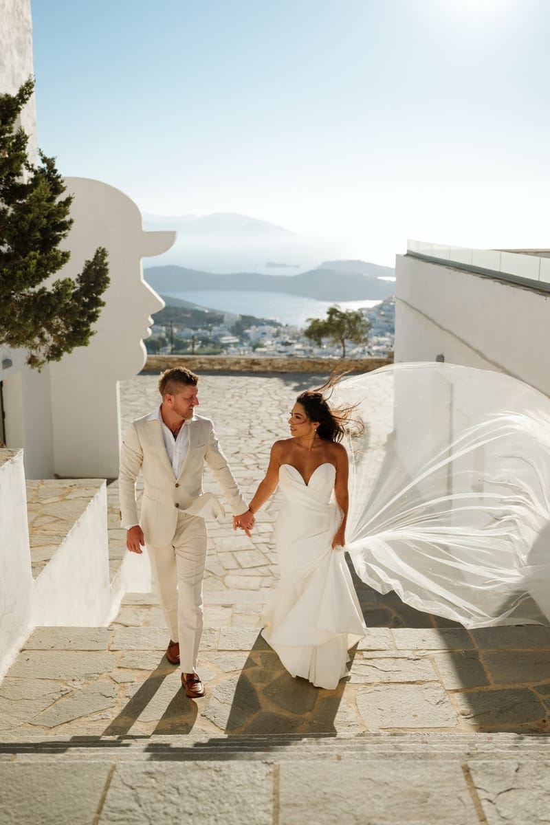 Reni & Jordan Wedding at the Cycladic Gem Villa Ios