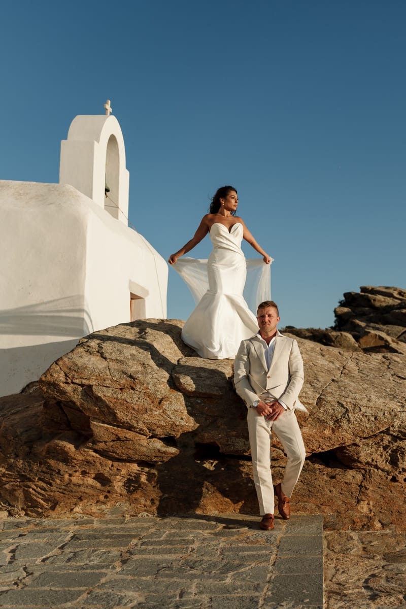 Reni & Jordan Wedding at the Cycladic Gem Villa Ios