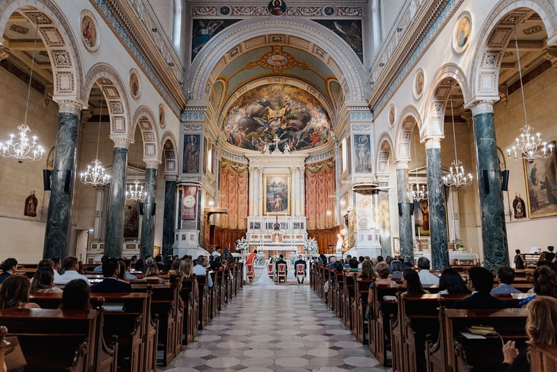 Ceremony at St Dennis Catholic Church Cathedral in Athens