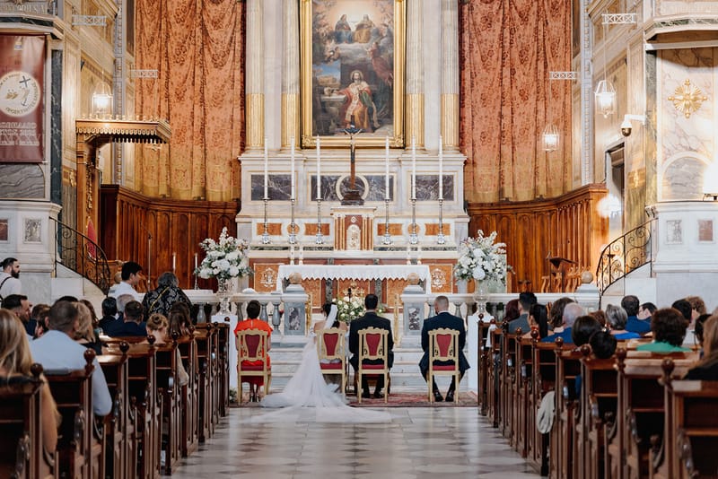 Ceremony at St Dennis Catholic Church Cathedral in Athens
