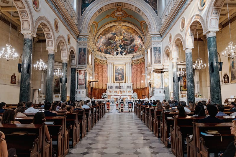 Ceremony at St Dennis Catholic Church Cathedral in Athens