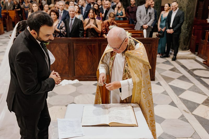 Ceremony at St Dennis Catholic Church Cathedral in Athens