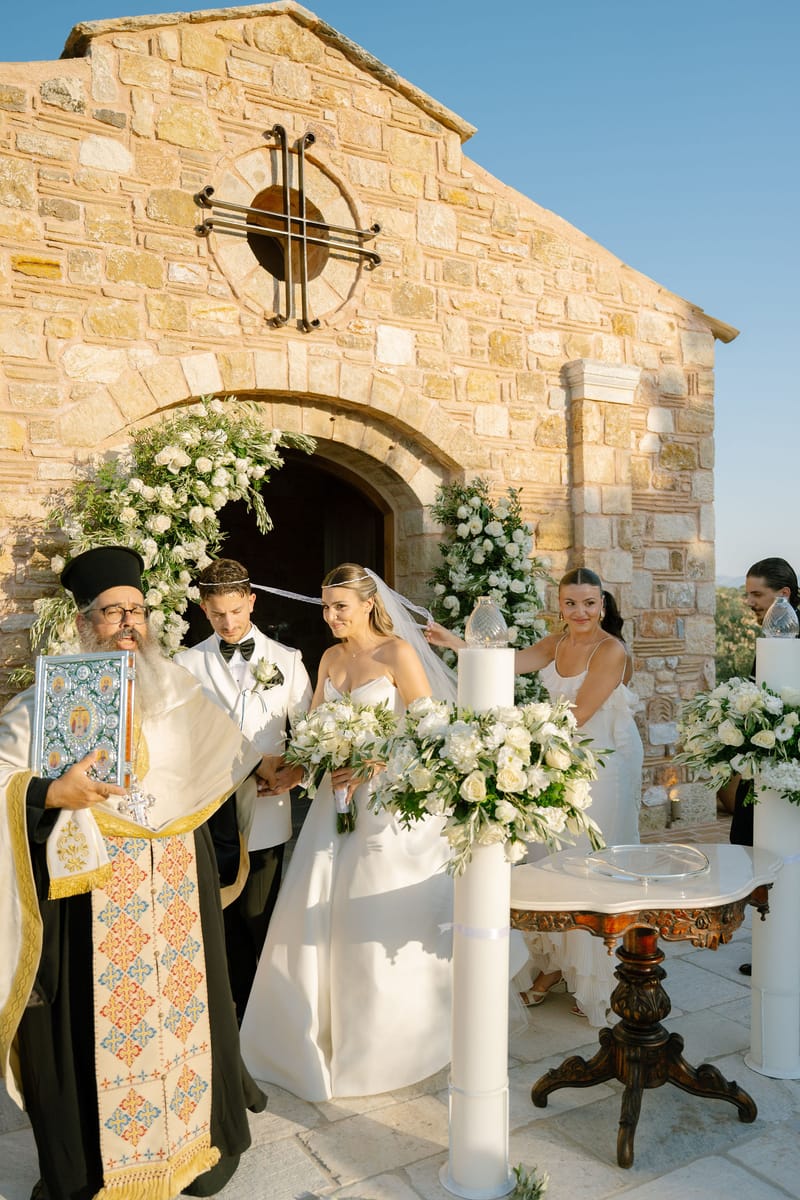 Stacia & Evan | A Timeless Orthodox Wedding at Pyrgos Petreza