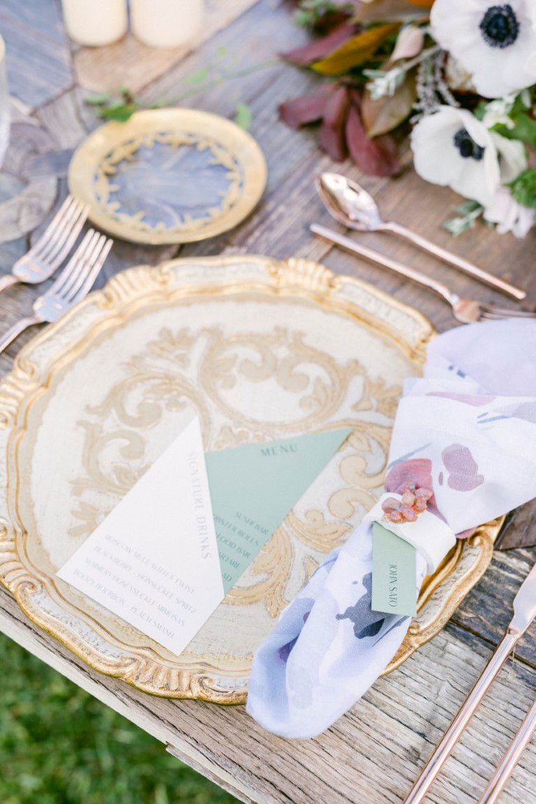 FS Events Styled Shoot - Menu by Just Invite and Napkin Holder by Maria Gavala Artist