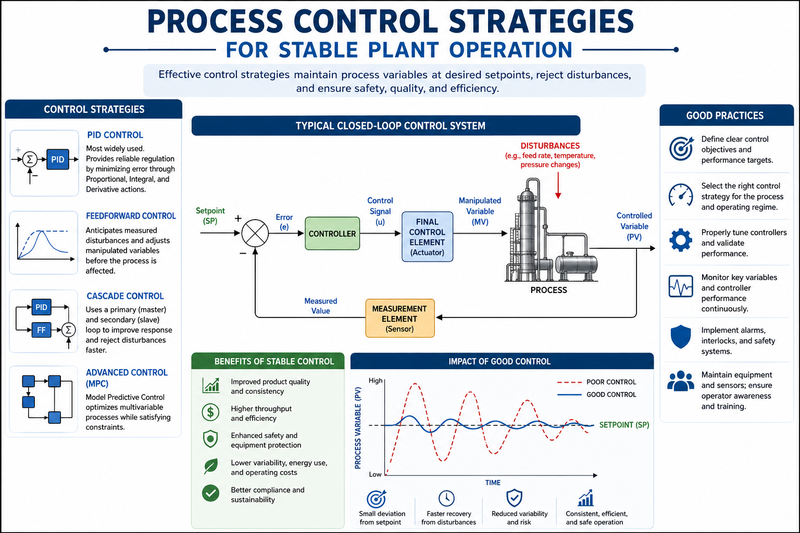 Practical Process Control Strategies for Stable Plant Operation