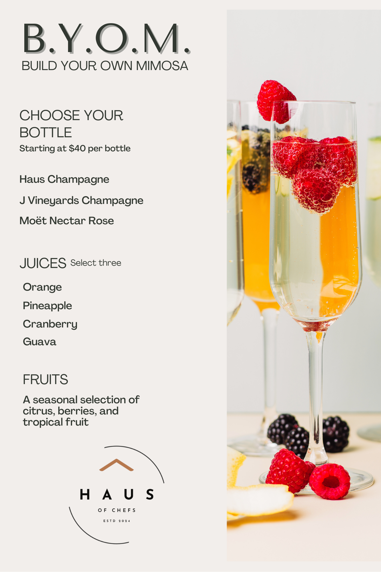 Build Your Own Mimosa Menu