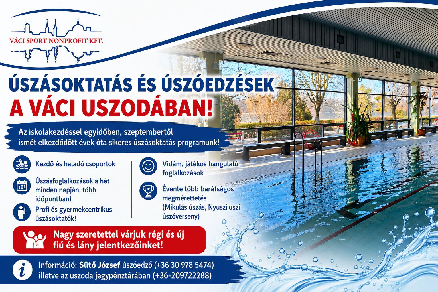 đââïž ĂSZĂSOKTATĂS, ĂSZĂEDZĂSEK a VĂĄci Sport Nonprofit Kft. szervezĂ©sĂ©ben!