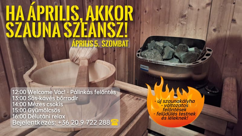 Tavaszi szaunaszeánsz április 5-én!