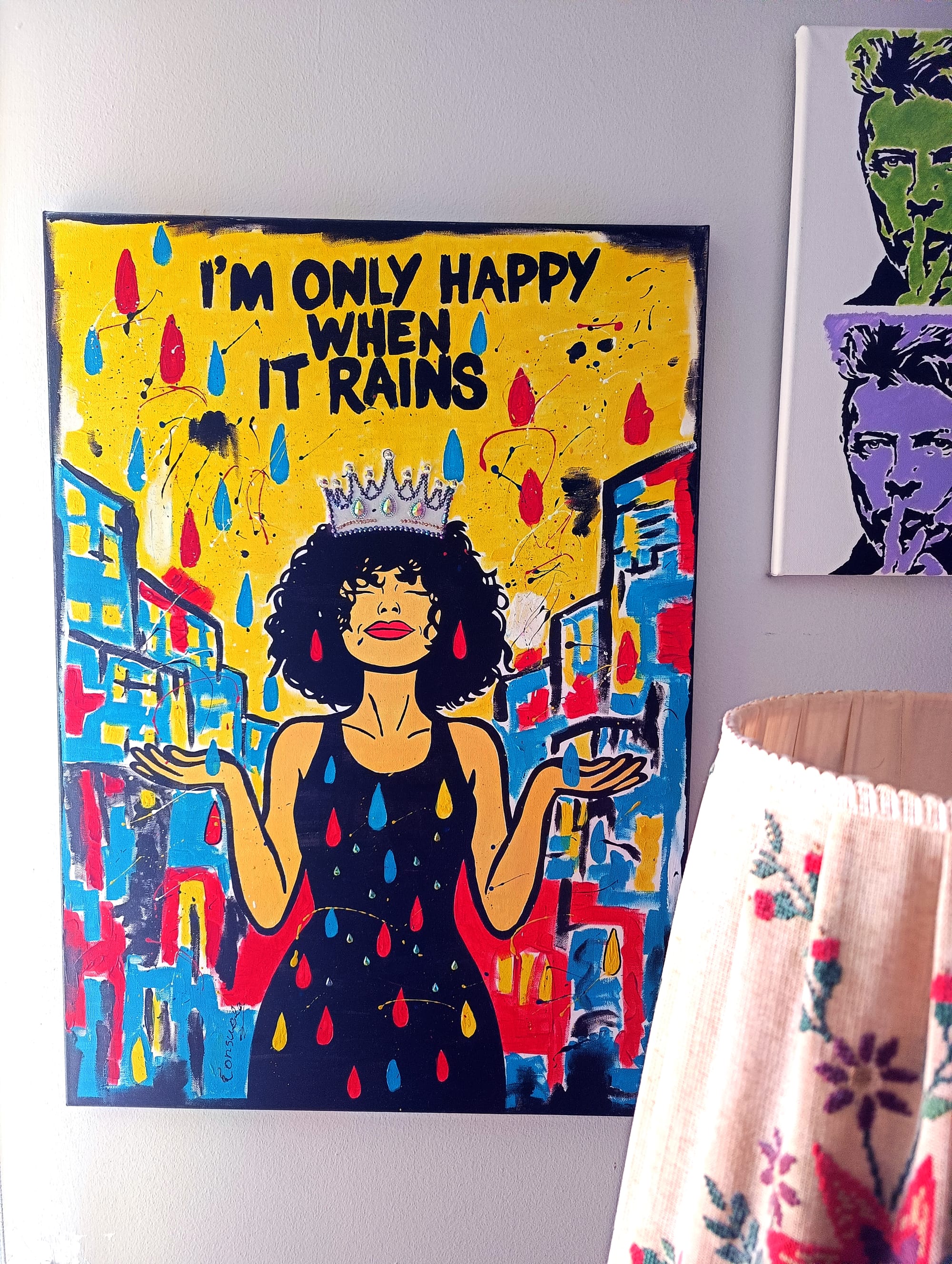 I'M ONLY HAPPY WHEN IT RAINS - CANVAS 50*70 CM