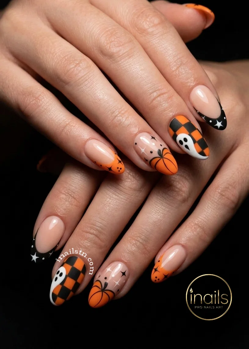Spooky chic Halloween nail art collection at iNails salon in Sevierville TN