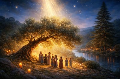 الشجرة الَّتي إنحَنَت فأنارَتها السماء