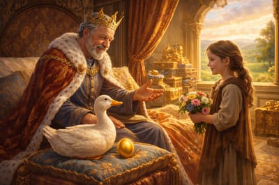 الملك المريض والبَطَّة العجيبَة