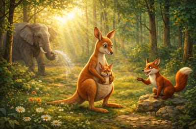 الكَنْغُر الصَّغير وَنَصِيحَة الأُمّ