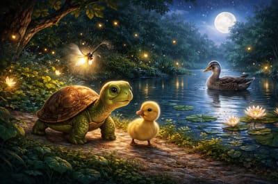 السُّلحُفاة وَقَنديلُ النُّور