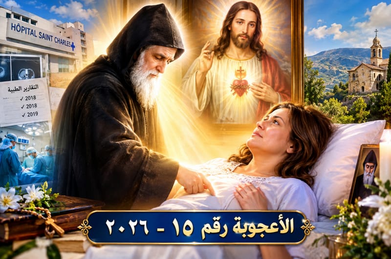 أعجوبة جديدة رقم ١٥ — نزفٌ لم يتوقّف... وظهور مار شربل أمام صورة المسيح يغيّر كل شيء !