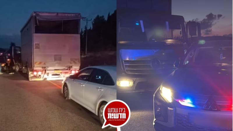 דרמה: שב"ח גנב משאית ופרץ מחסום במהלך מרדף - ניסה לנגח ניידת ונעצר