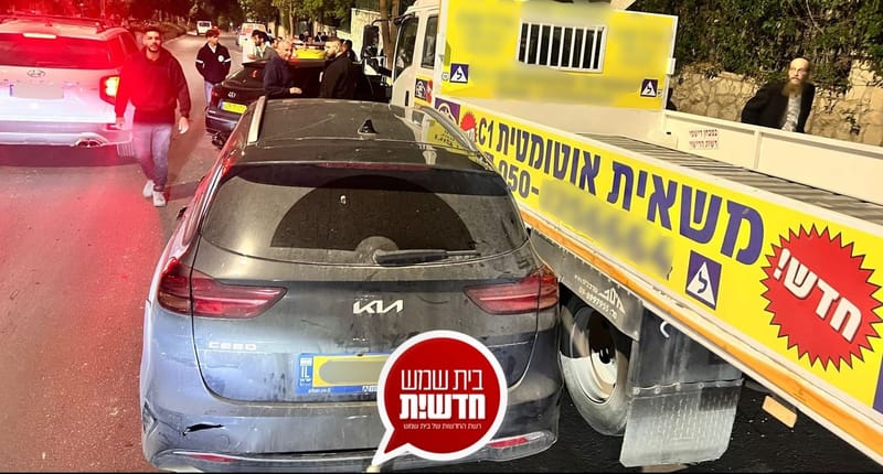 דרמה לילית בעיר: נערים גנבו רכב ובתום מרדף ותאונה נתפס בבית שמש
