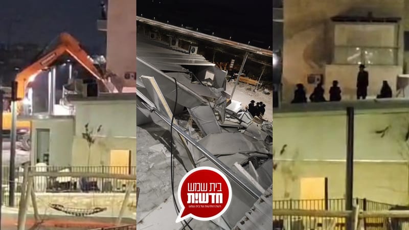 מהומה בשכונה: בית כנסת נהרס באמצע הלילה ברמה ה' - הקיצונים הפגינו