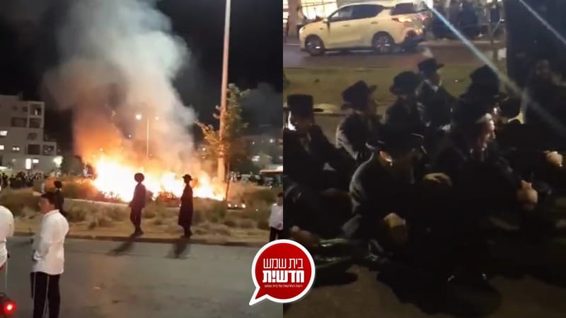 בעקבות מעצר עריקים: הפגנה חסימות וונדליזם ברמה ב' - שוטר נפצע קל