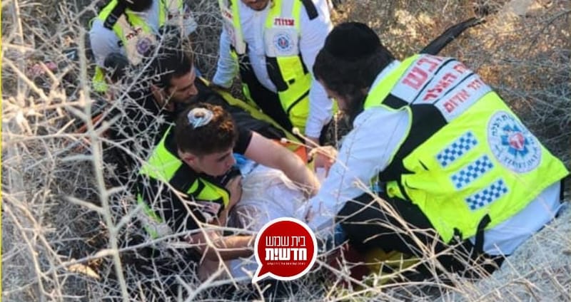 יער אשתאול: נער בן 16 התהפך עם טרקטורון מגובה של כ-3 מטרים - מצבו בינוני