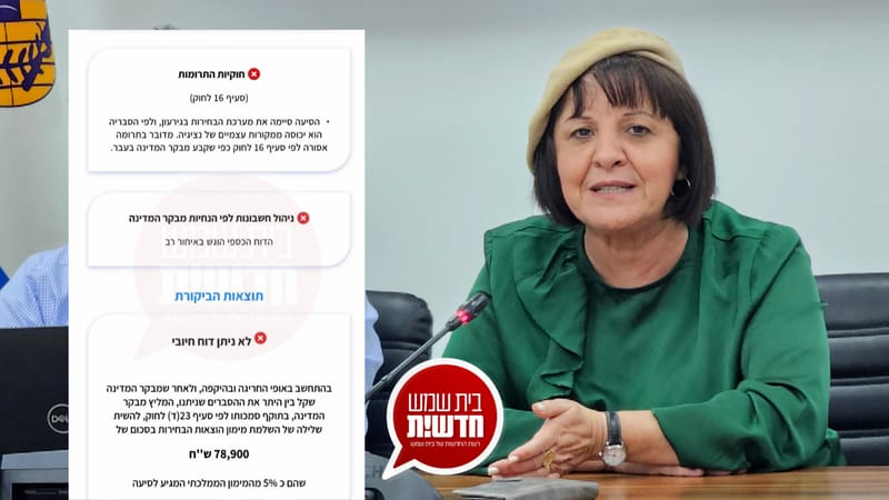 פרסום ראשון: מבקר המדינה שלל מראש העיר לשעבר בלוך מימון בחירות בסך כ-80 אלף ש"ח