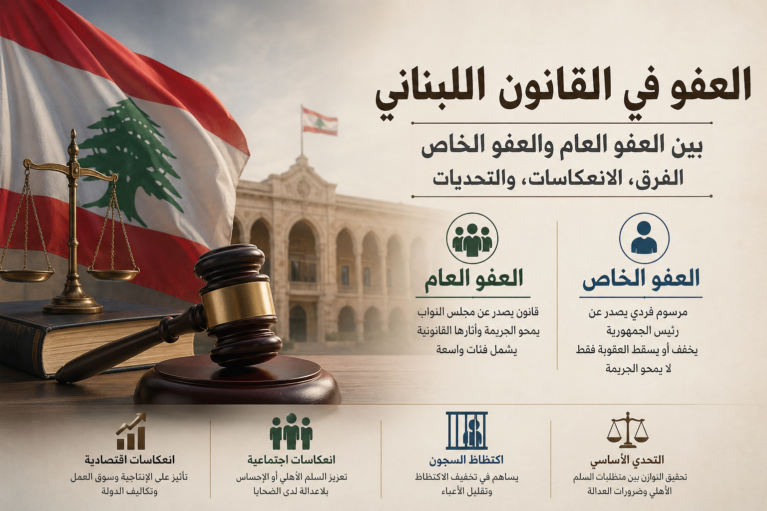 العفو في القانون اللبناني بين العفو العام والعفو الخاص