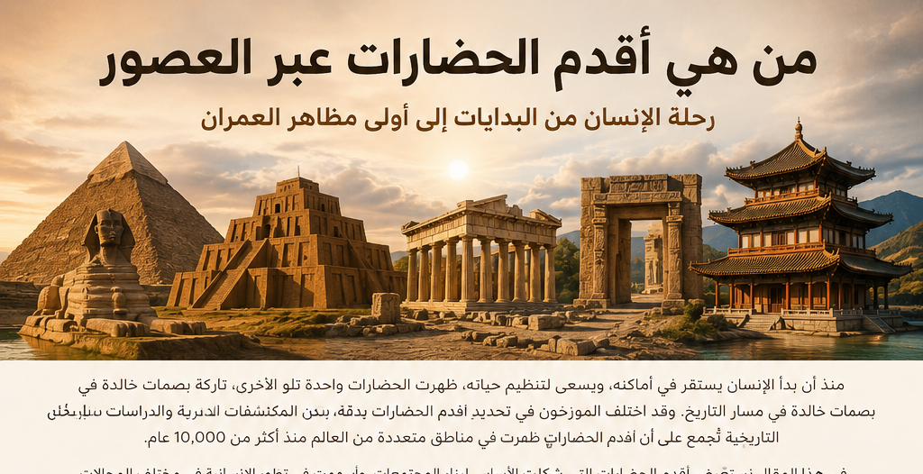 من هي أقدم الحضارات عبر العصور؟
