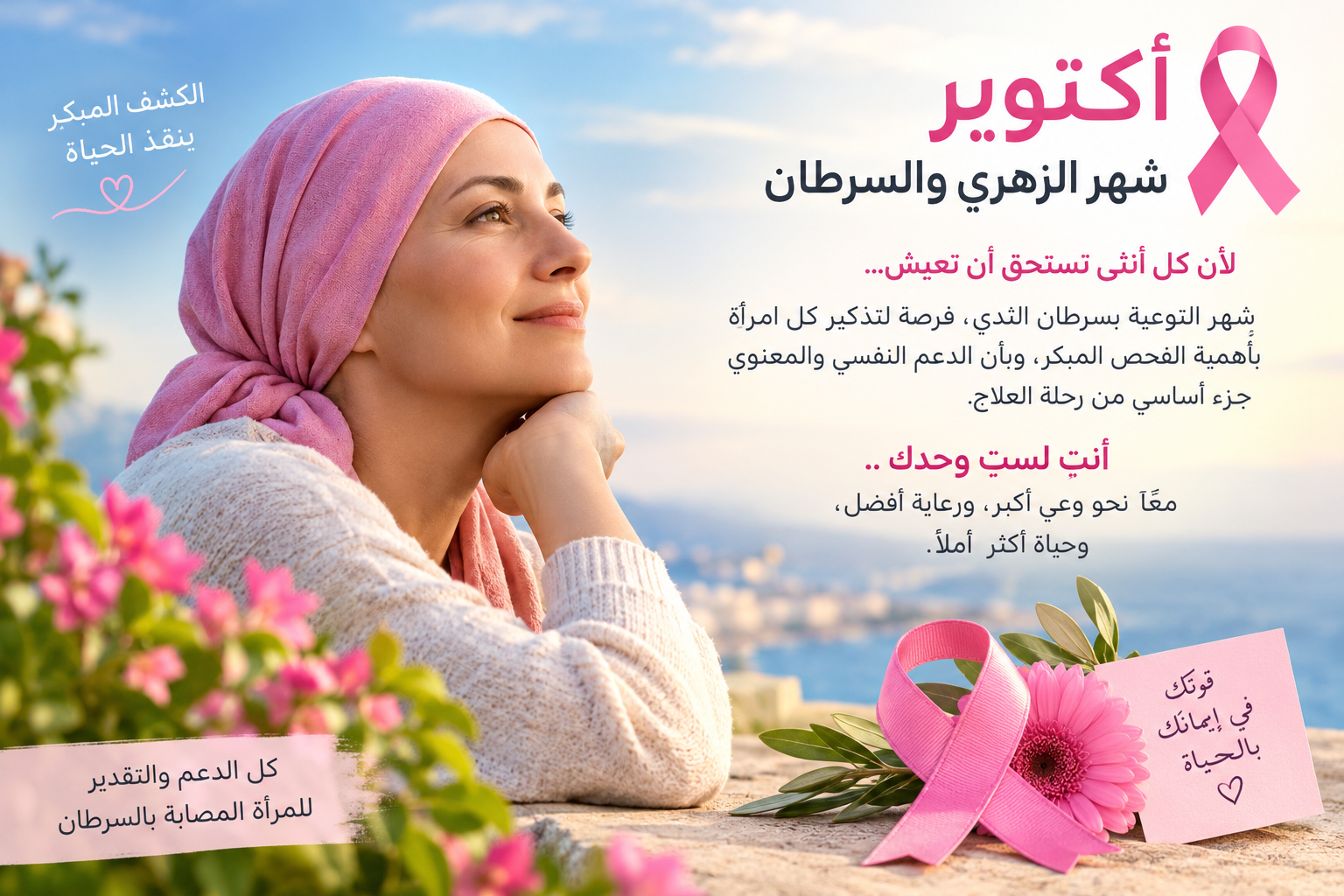 أكتوبر الوردي…شهر التوعية بسرطان الثدي ودعم المرأة في رحلة العلاج