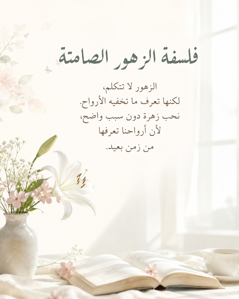 فلسفة الزهور الصامتة كيف تكشف الزهور ما تخفيه الأرواح!!! الكاتبة ايمان ابو شاهين يوسف