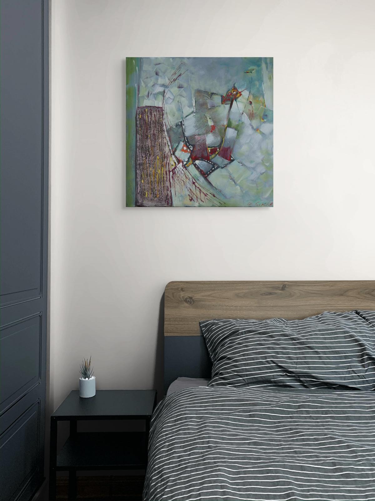 נסים זלאיט, ללא כותרת, 2012, אקריליק על בד, 60X60 ס"מ