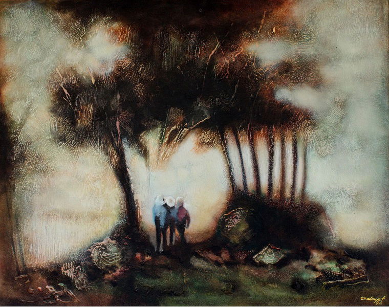 נסים זלאיט, אידיליה, 1994 שמן על בד 73X92 ס"מ