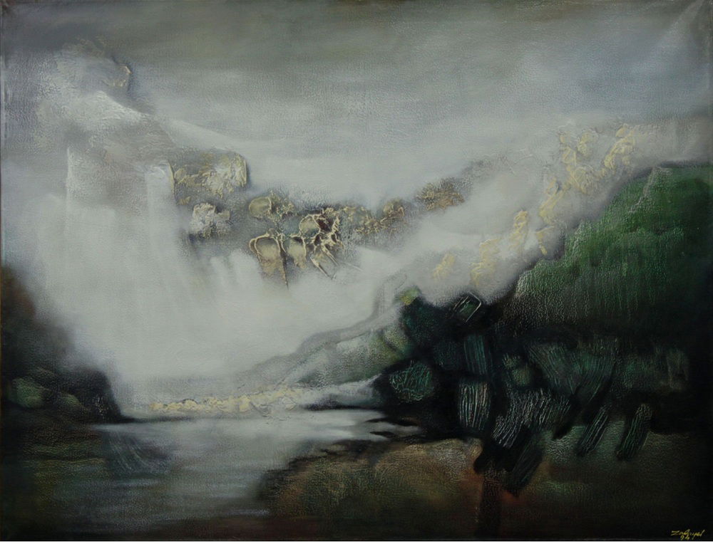 נסים זלאיט, בירידה לכנרת, 1994, שמן על בד 89X112 ס"מ