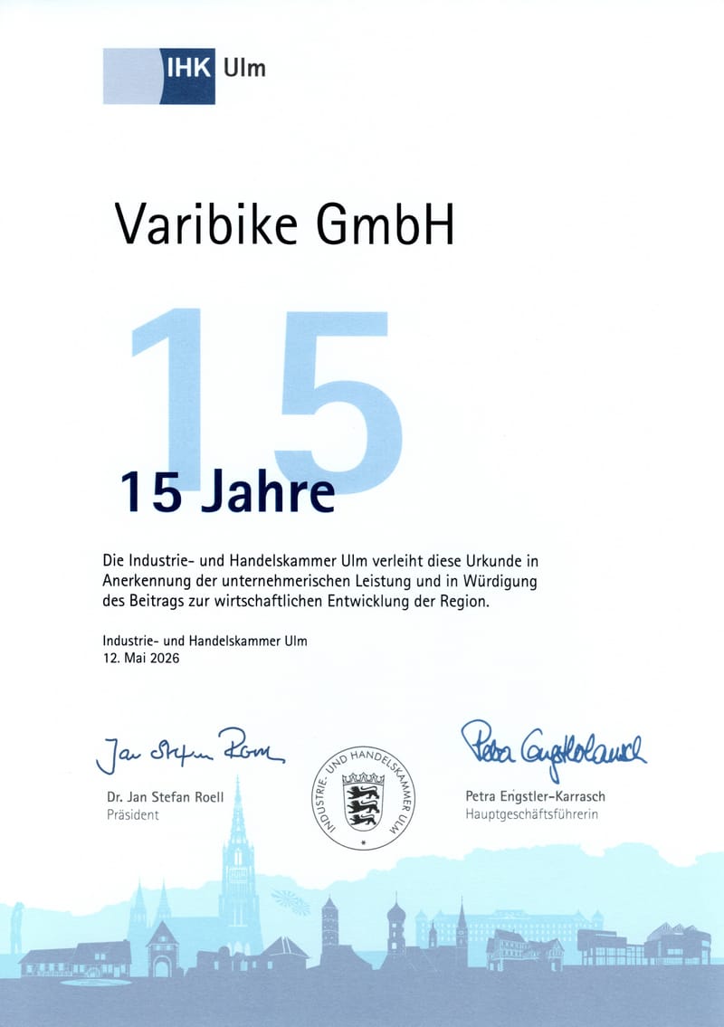 15 Jahre Varibike: Der unangefochtene Marktführer im Full-Body-Bike-Segment